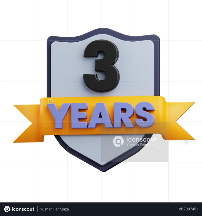 3 Years Warranty Product  3D Icon