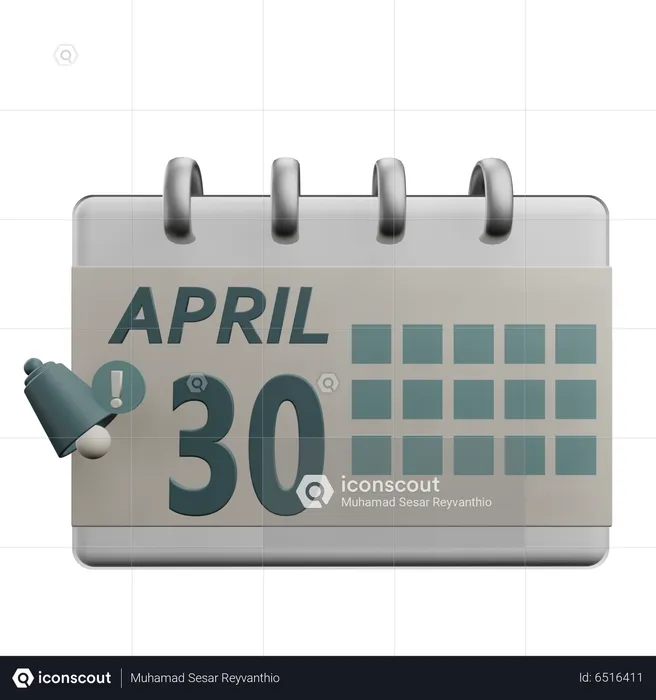 30 april  3D Icon