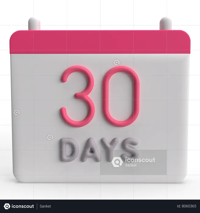 30 Calendar  3D Icon