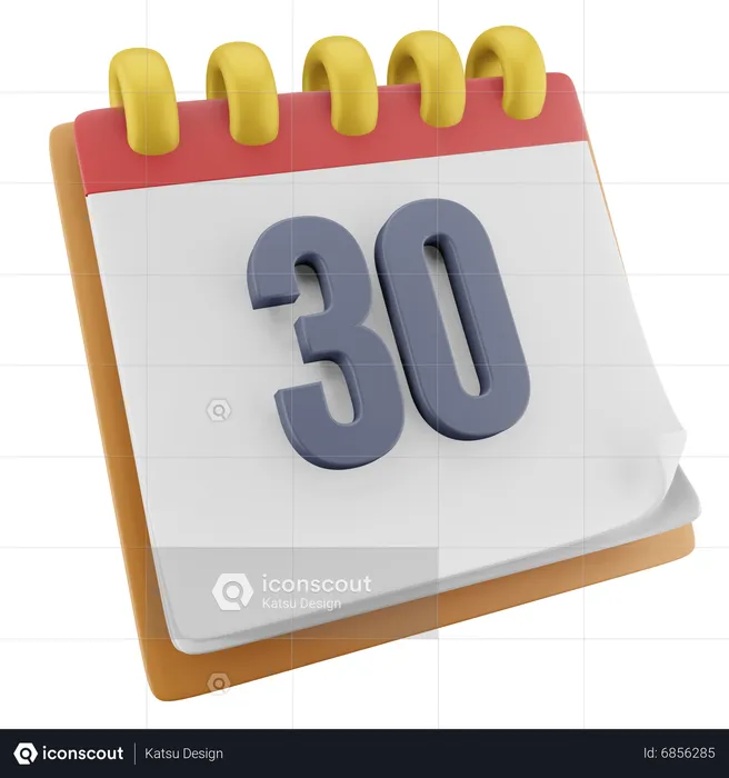 30 Date  3D Icon