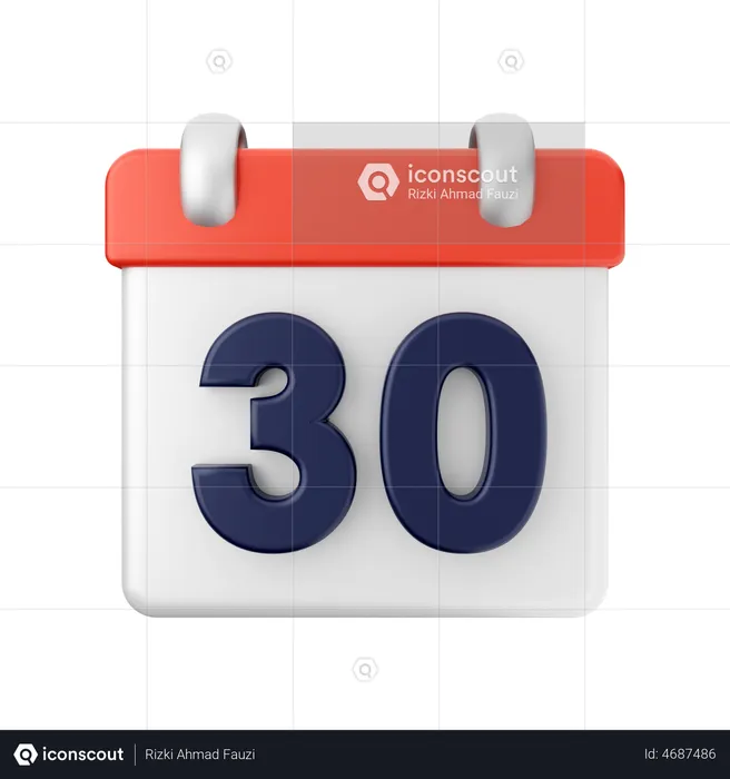 30 date  3D Illustration