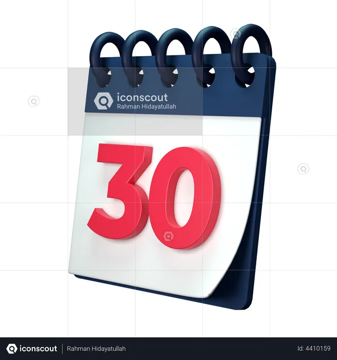 30 Date  3D Illustration