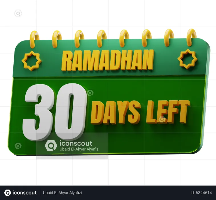 30 Days Left to Ramadan  3D Icon