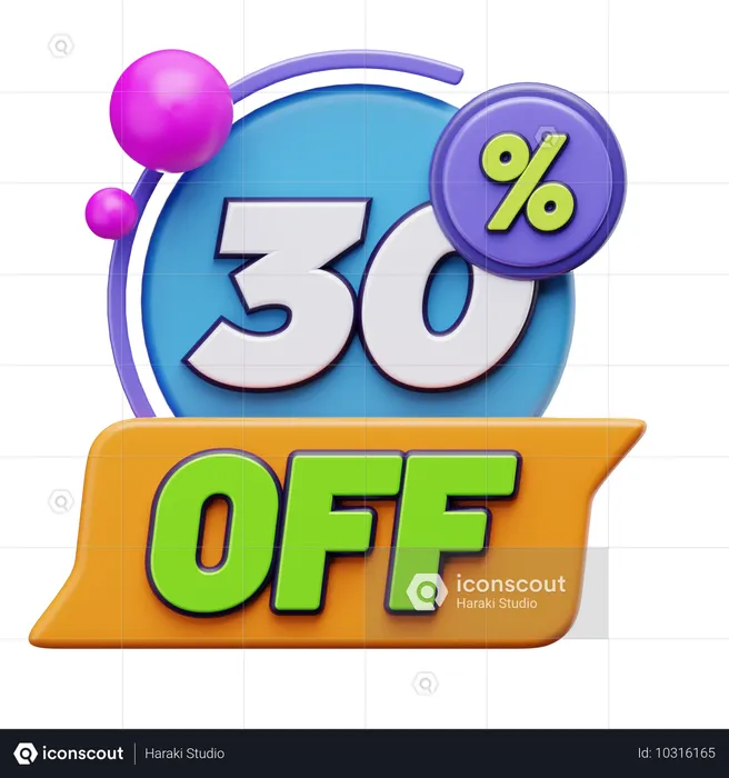 30% DE DESCUENTO  3D Icon