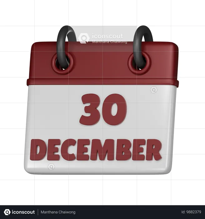 30. Dezember  3D Icon