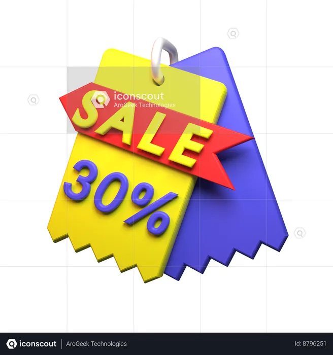 30% Discount  3D Icon