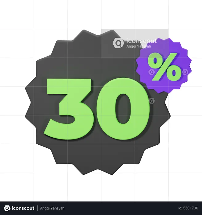 30% discount  3D Icon