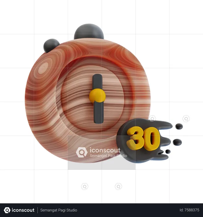 30 Minutes Stopwatch  3D Icon