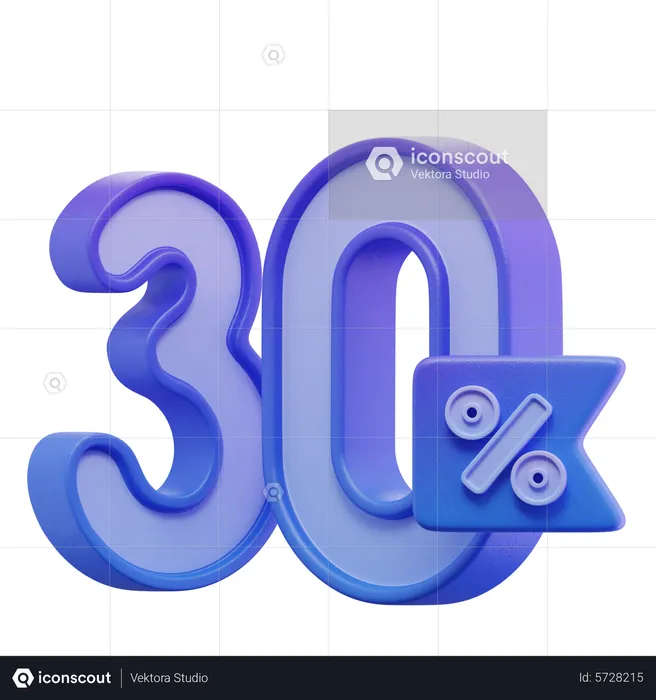 30 Percent  3D Icon