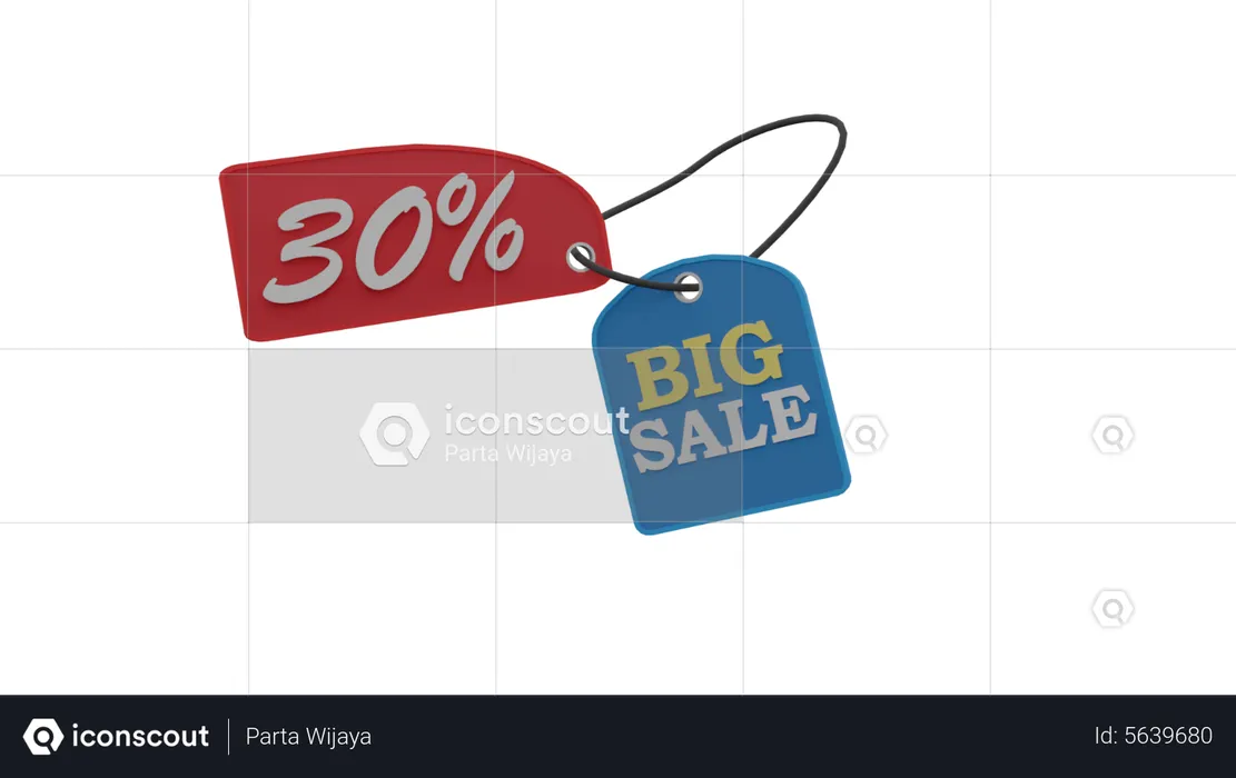 30 Percent Discount  3D Icon