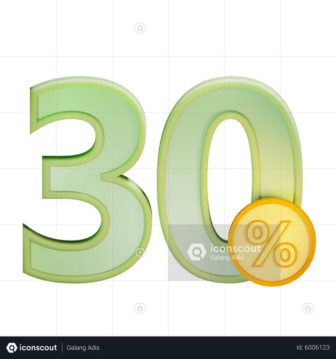 30 Percent Discount  3D Icon