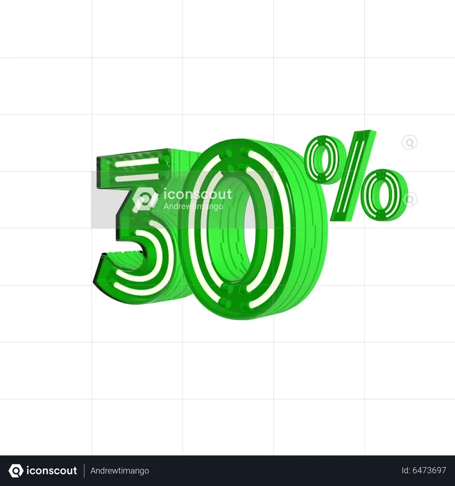 30 Percent Discount  3D Icon