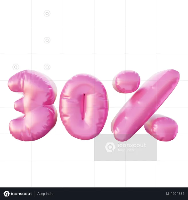 30 Percent Discount Balloon  3D Illustration
