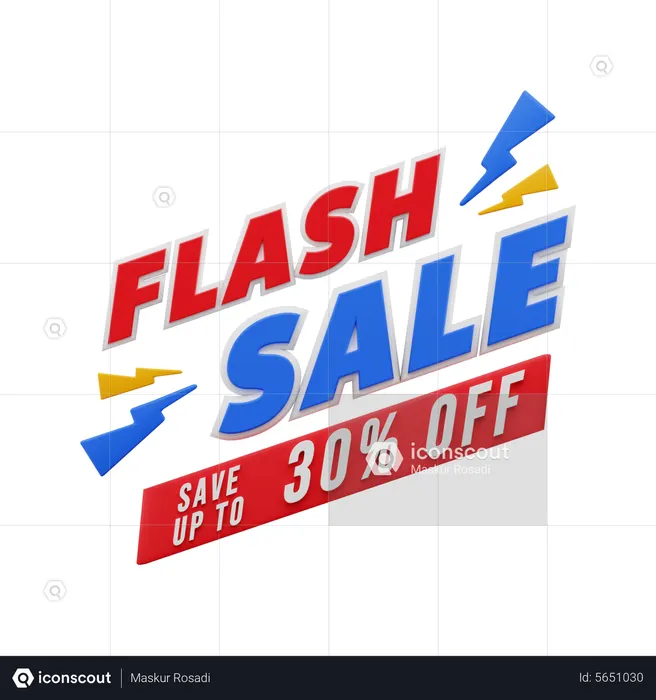 30 Percent Flash Sale  3D Sticker