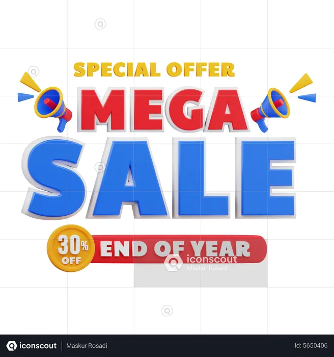30 Percent Mega sale  3D Sticker
