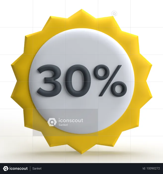 30% 할인  3D Icon