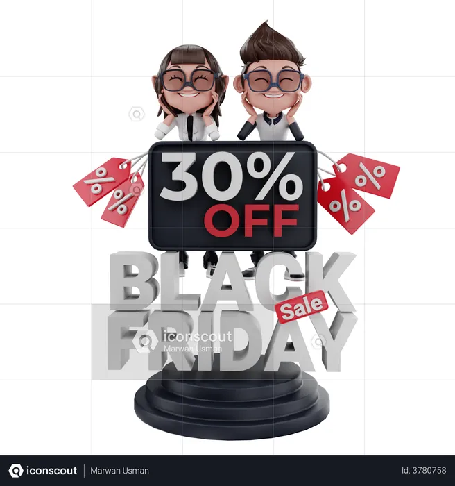 30 Percent off  3D Illustration