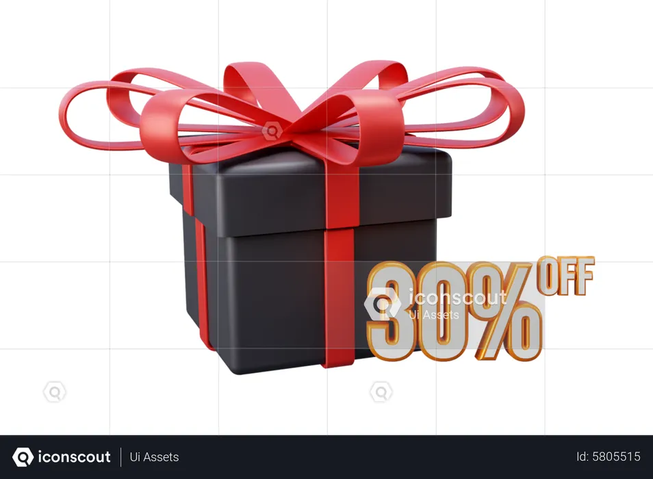 30 Percent Off Gift  3D Icon