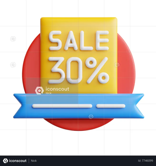 30 Percent Sale  3D Icon