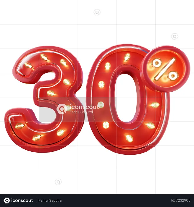 30% Rabattverkauf  3D Icon