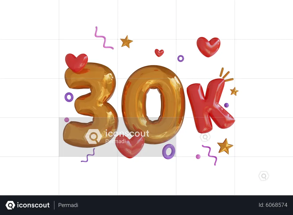 30K  3D Icon