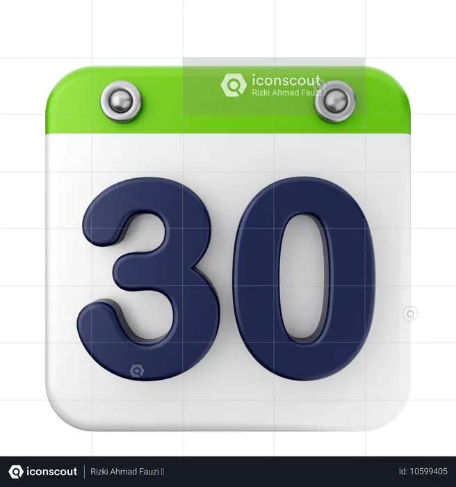 30º calendário  3D Icon