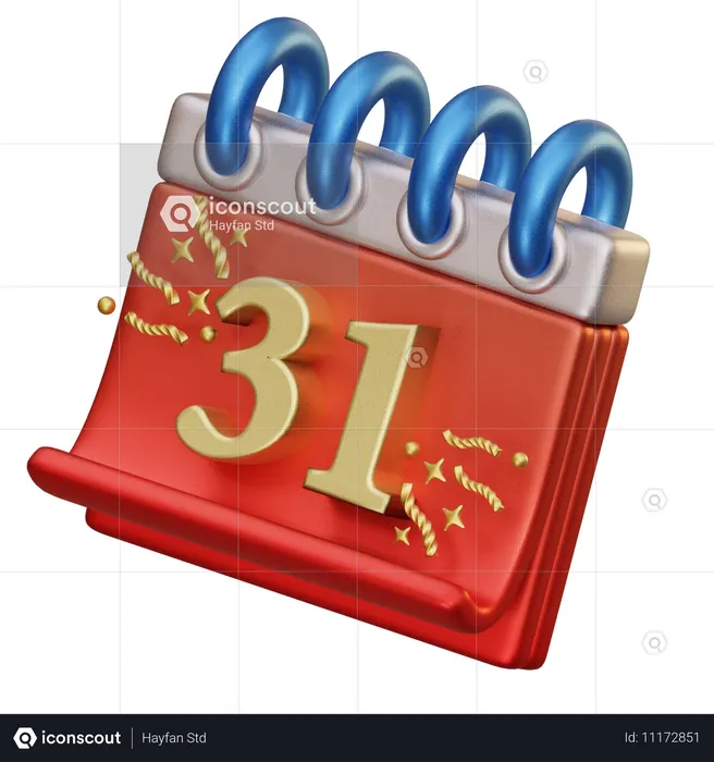 31 calendario  3D Icon