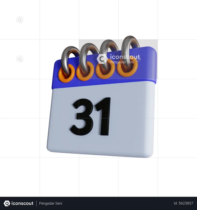31 Date  3D Icon