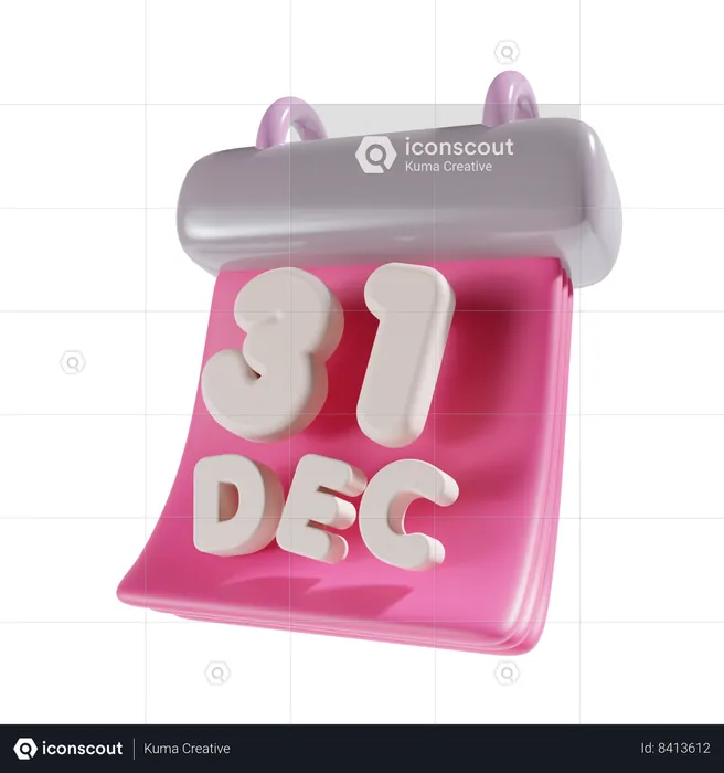 31 de dezembro  3D Icon