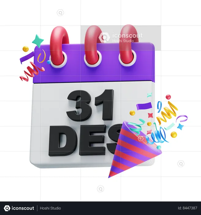 31 de dezembro  3D Icon