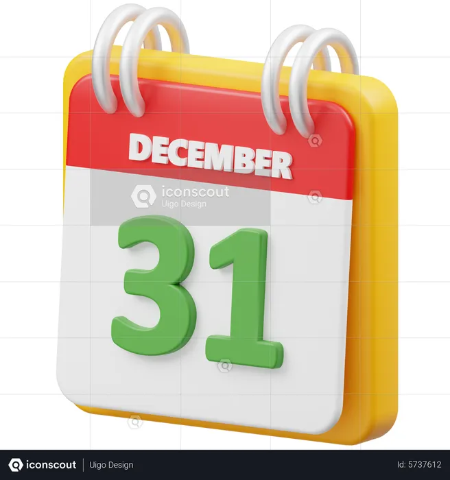 31 December  3D Icon