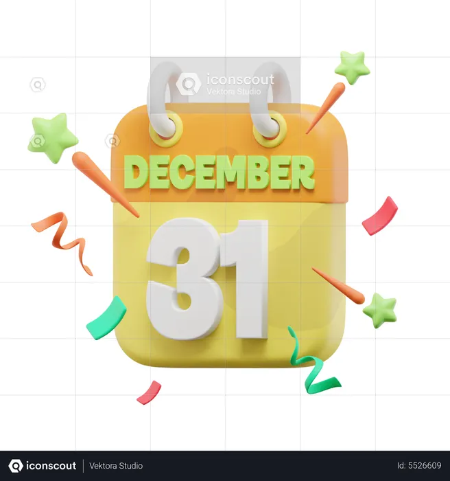 Calendrier du 31 décembre  3D Icon