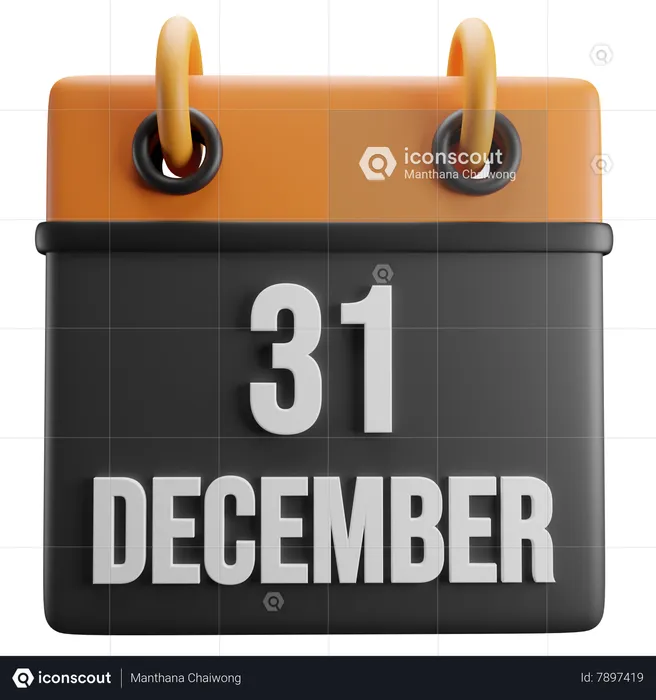 31 de dezembro  3D Icon