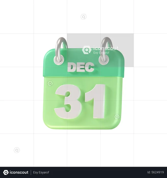 31. Dezember  3D Icon