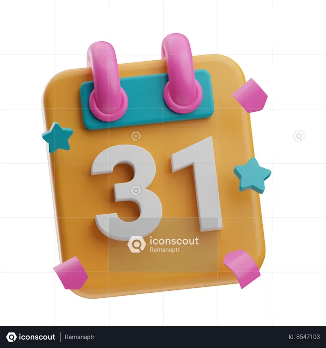 31 de diciembre  3D Icon