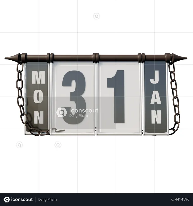 31. Januar Montag  3D Illustration