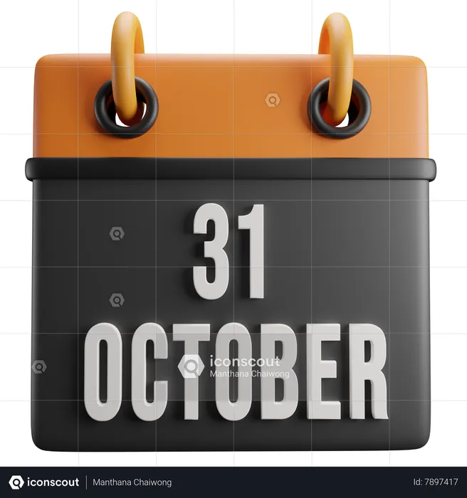 31 October  3D Icon