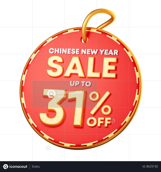 31 Percentage Discount  3D Icon