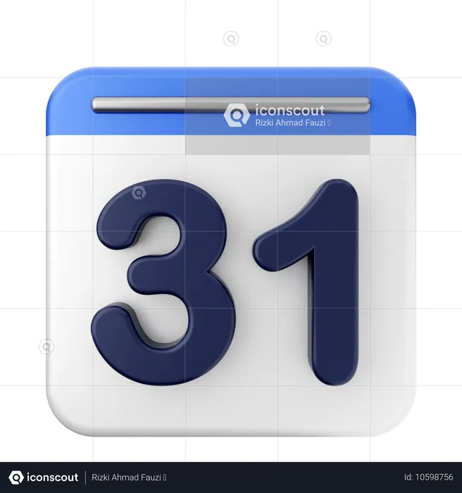 31 Th Calendar  3D Icon