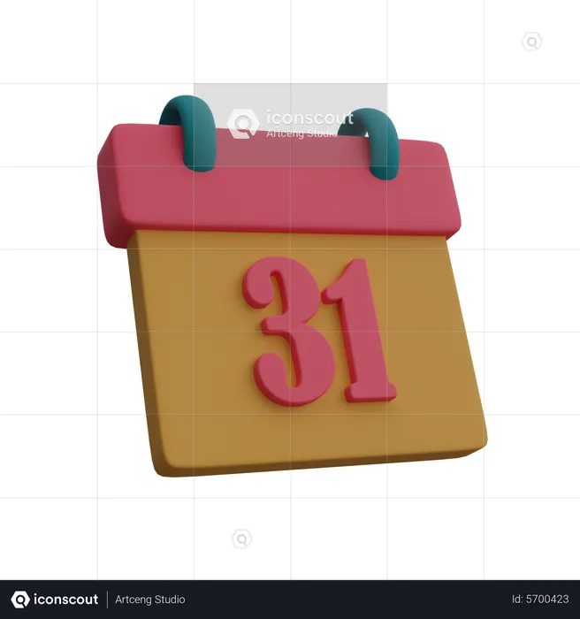 31st december  3D Icon