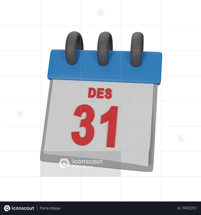 31st December  3D Icon