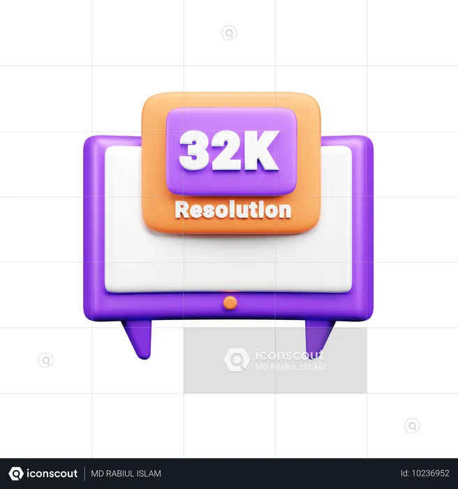 Resolução 32k  3D Icon