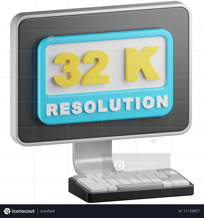 Resolução 32k  3D Icon