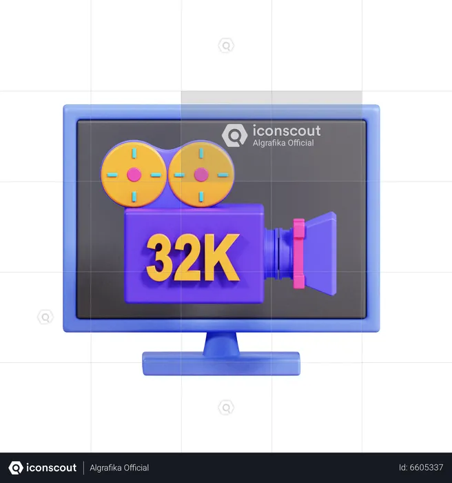 32 K Resolution  3D Icon