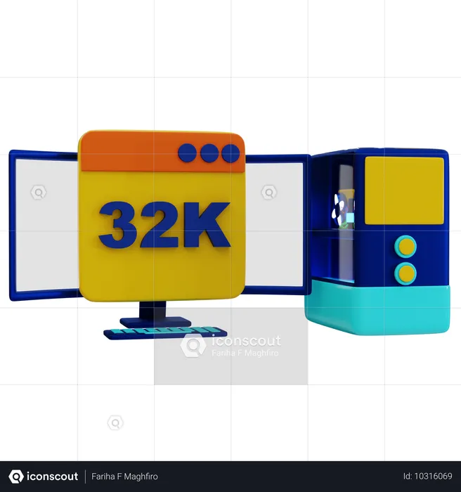 32k-Anzeige  3D Icon