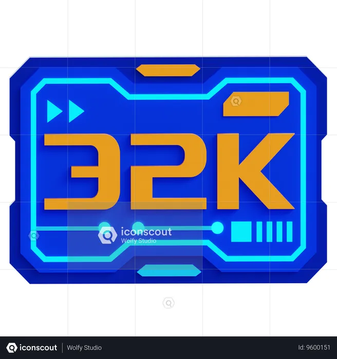 32K RESOLUTION DISPLAY  3D Icon