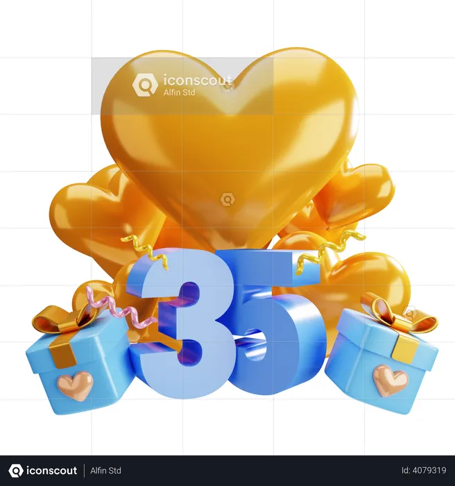 35 aniversario  3D Illustration