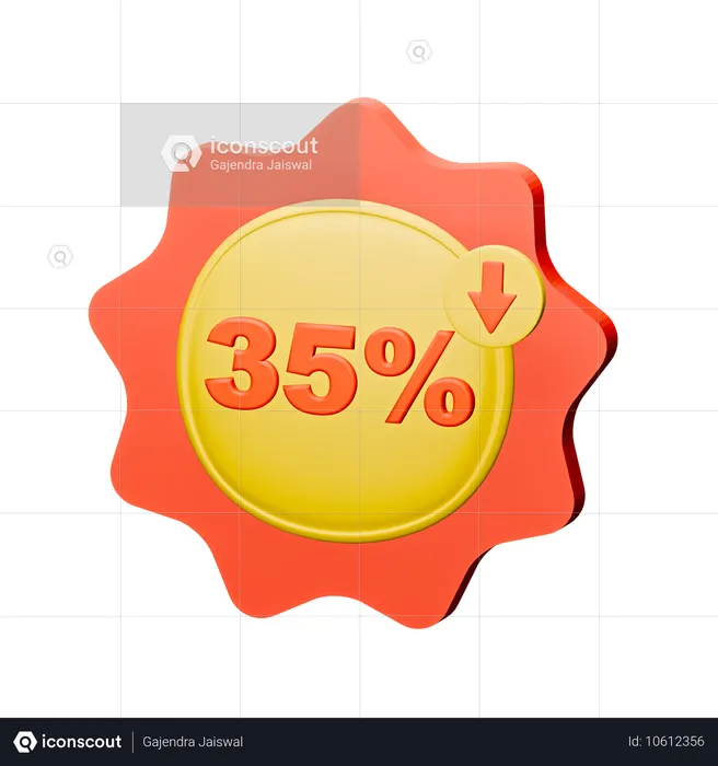 35%割引バッジ  3D Icon