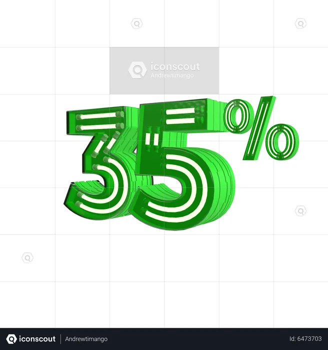 35 Percent Discount  3D Icon