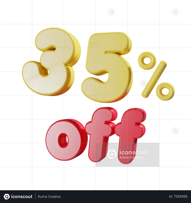 35 por cento de desconto  3D Icon